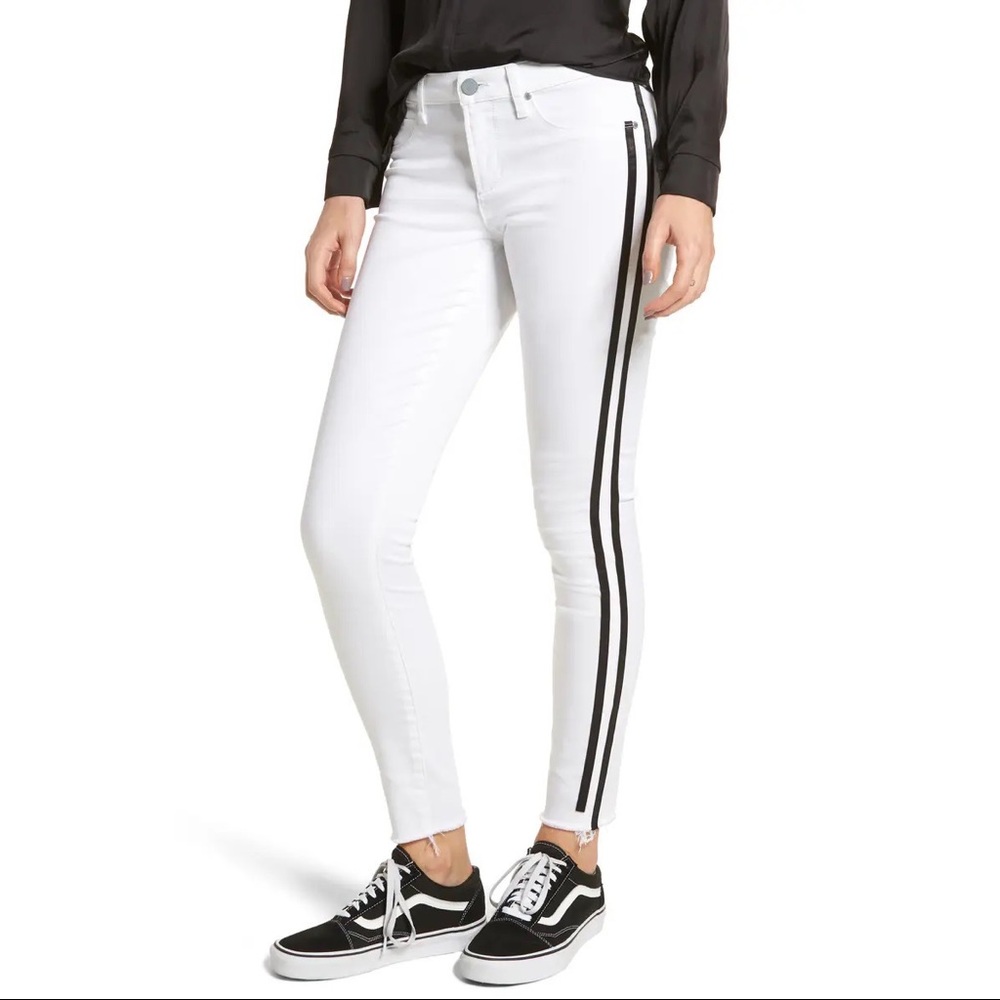 Articles of Society white jeans with black stripes